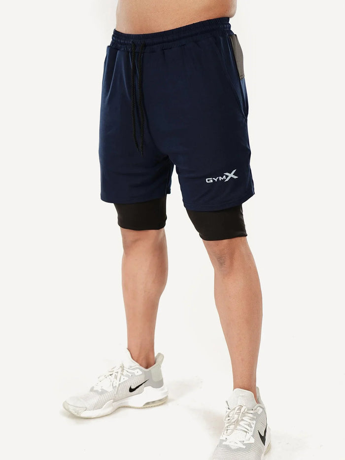2-in-1 Shorts with phone pocket: Sublime Blue - Sale - GymX