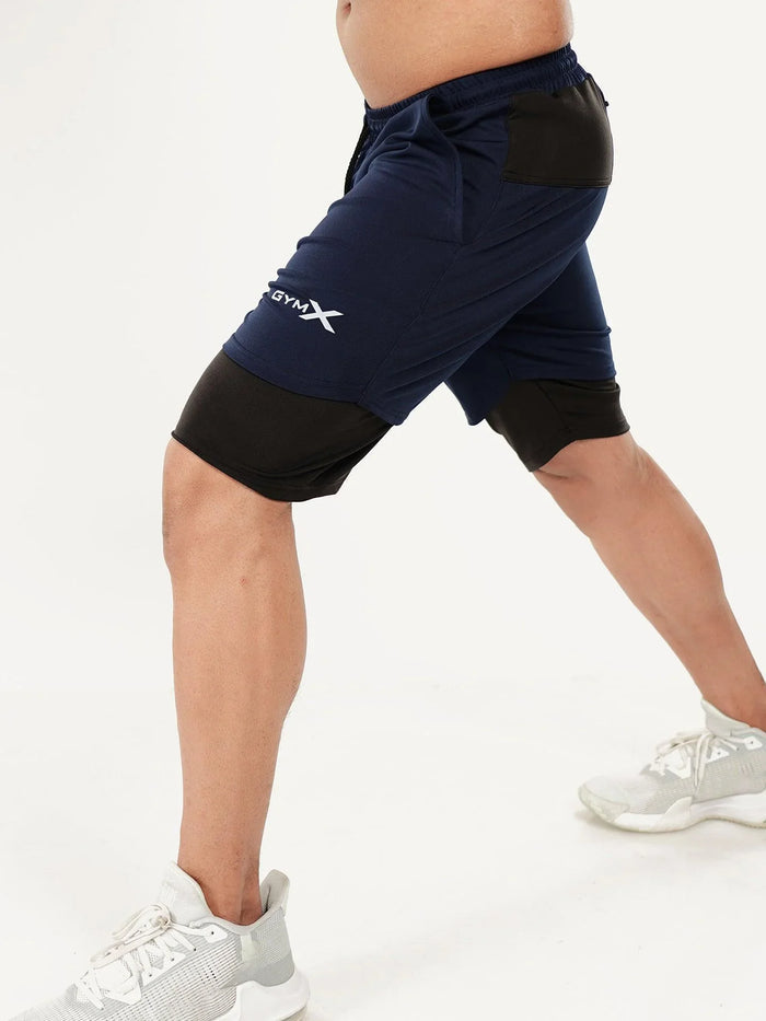 2-in-1 Shorts with phone pocket: Sublime Blue - Sale - GymX