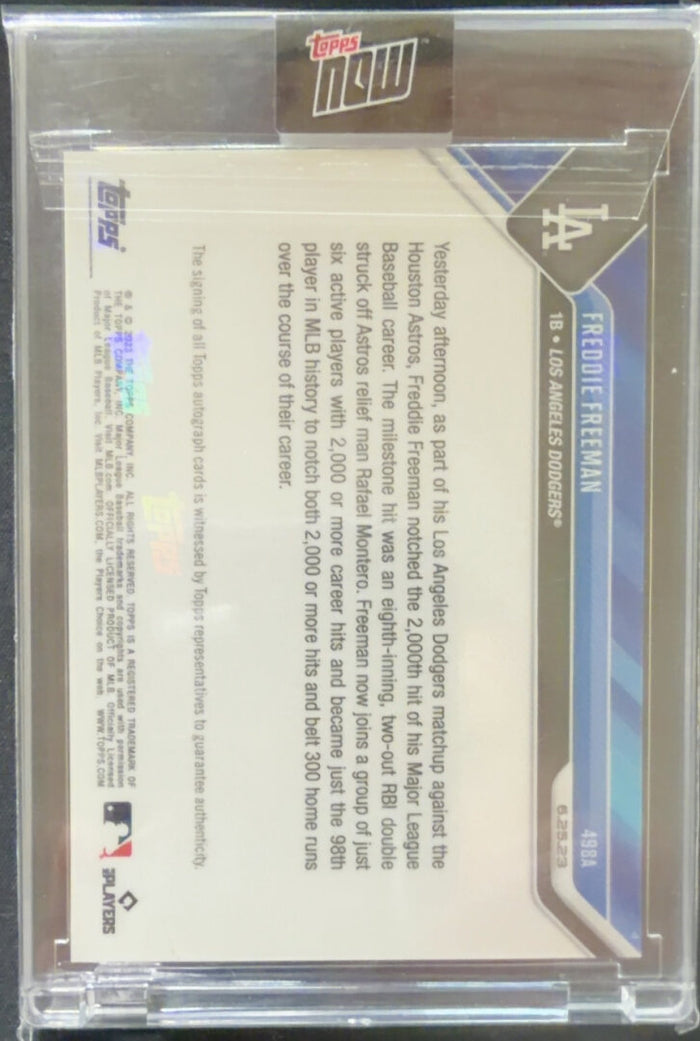 2023 Topps Now Freddie Freeman Records 2,000th Hit Auto /99 #498A
