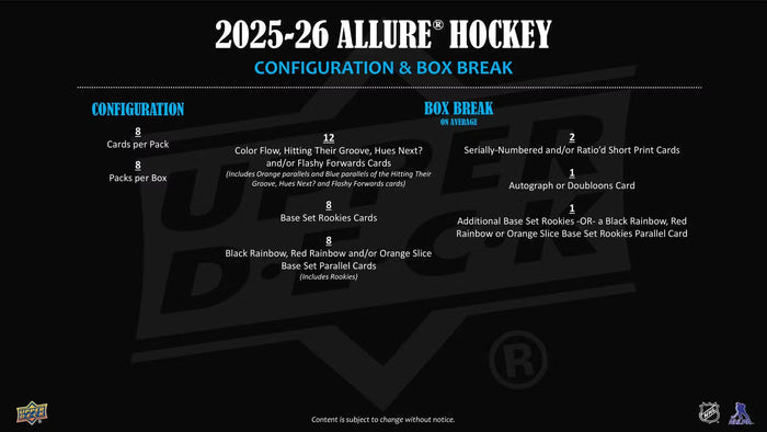 2025-26 Upper Deck Allure Hockey Blaster Box