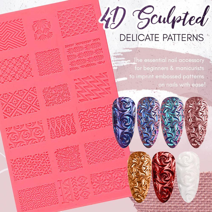 4D Sculpture Nail Art Mold Set For Beginners And Pros Easy No Tools Needed Embossed Patterns