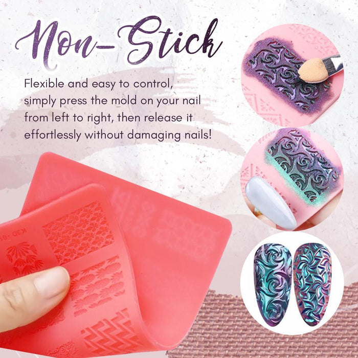 4D Sculpture Nail Art Mold Set For Beginners And Pros Easy No Tools Needed Embossed Patterns