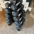 5-25 Lb Rubber Coated Dumbbell Set w/ Rack - Like New