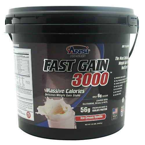 Advance Nutrient Science Fast Gain 3000 - Ice Cream Vanilla - 12 lb - 689570406520