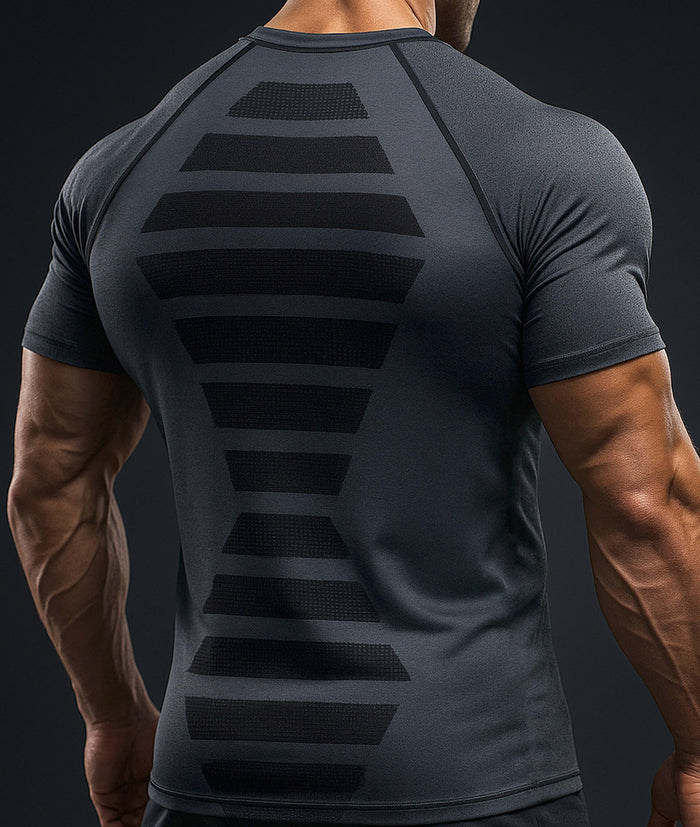 Apex Compression Half Sleeve Tee: Grey (Nylon) - Sale