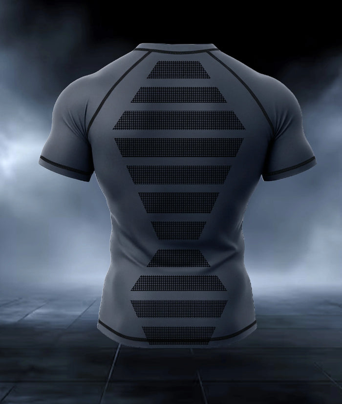 Apex Compression Half Sleeve Tee: Grey (Nylon) - Sale