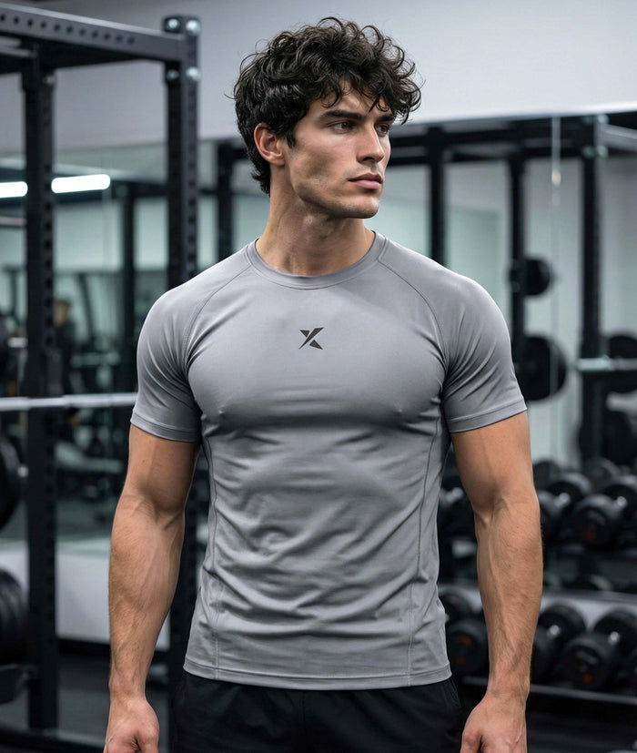 Armour Compression Tees: Gun Metal Grey (Nylon)