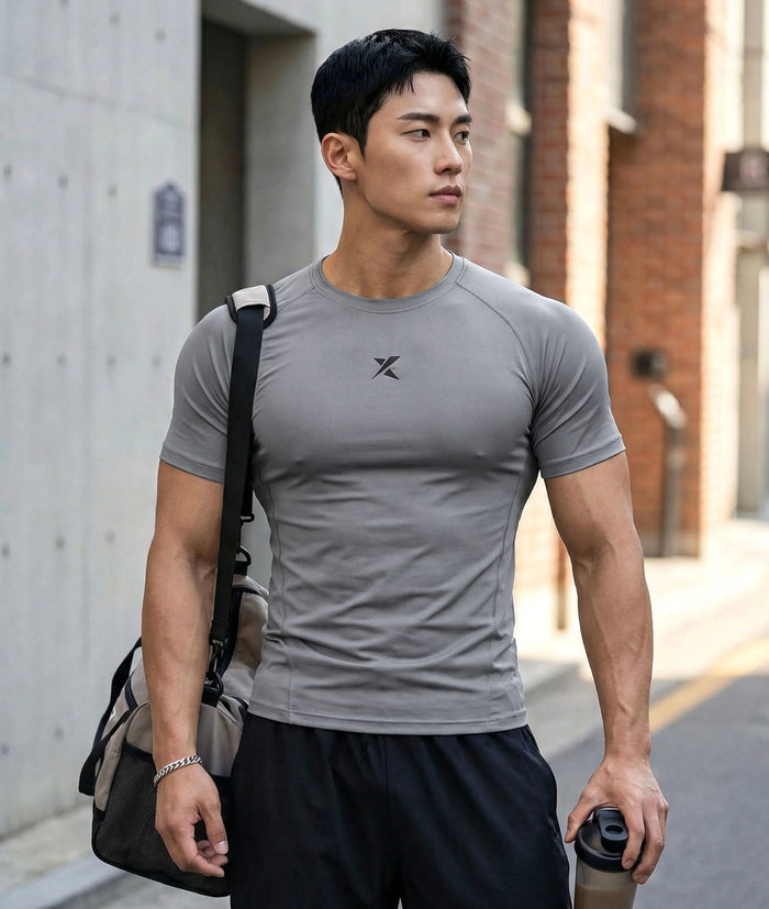 Armour Compression Tees: Gun Metal Grey (Nylon)