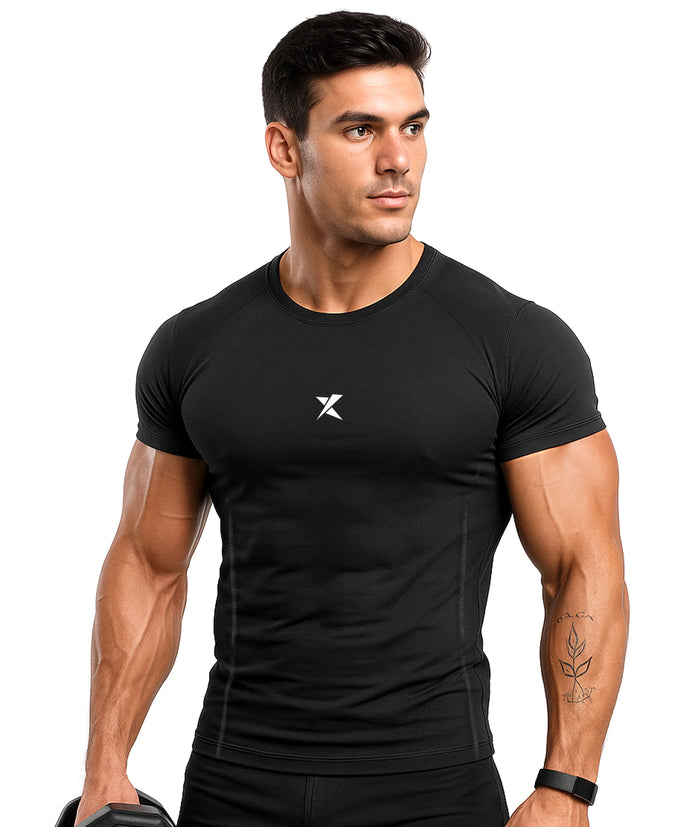 Armour Compression Tees: Obsidian Black (Nylon)