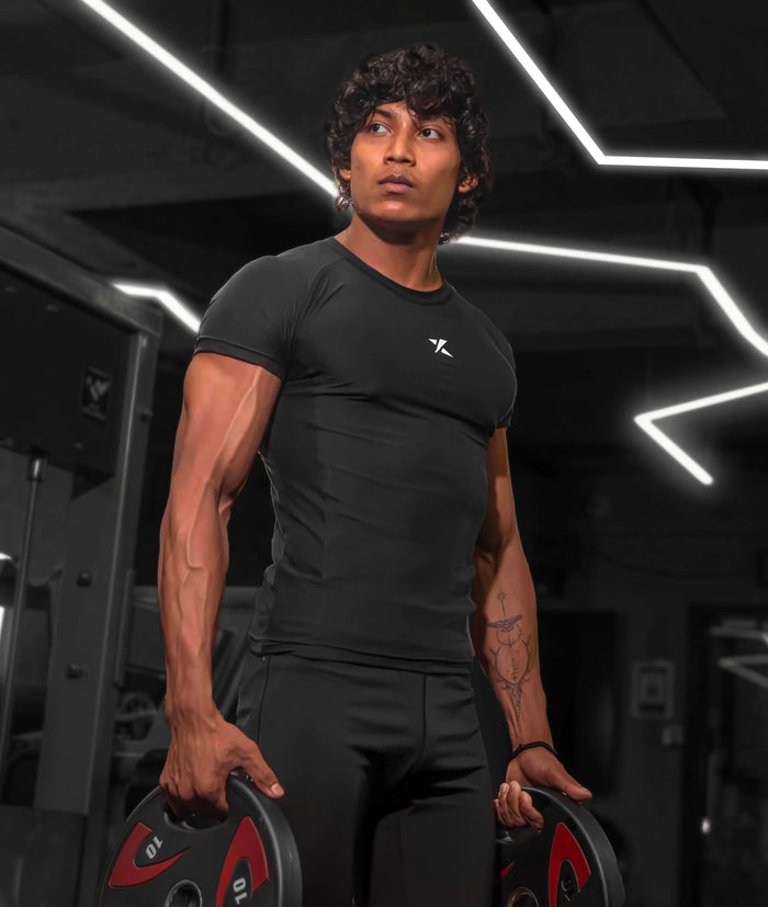 Armour Compression Tees: Obsidian Black (Nylon)