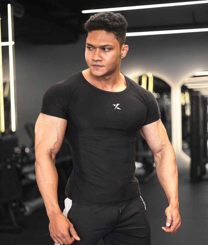 Armour Compression Tees: Obsidian Black (Nylon)
