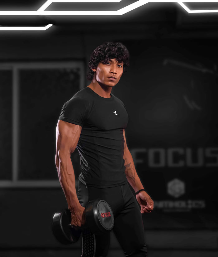 Armour Compression Tees: Obsidian Black (Nylon)