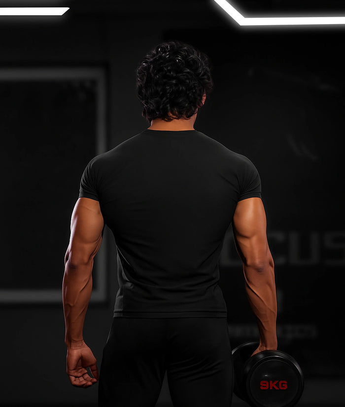 Armour Compression Tees: Obsidian Black (Nylon)