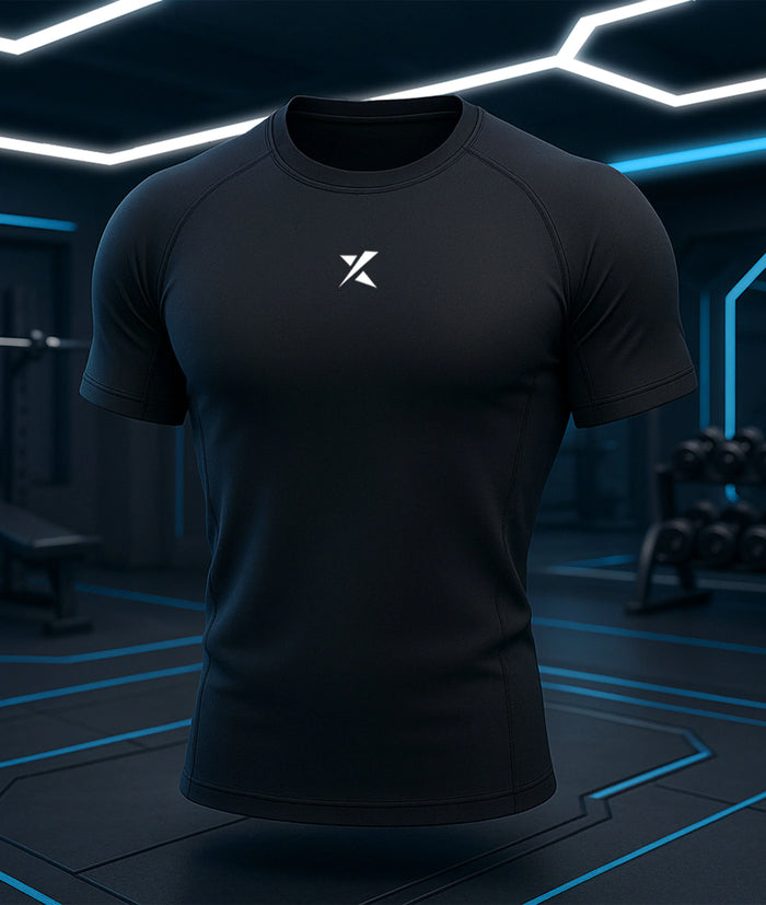 Armour Compression Tees: Obsidian Black (Nylon)