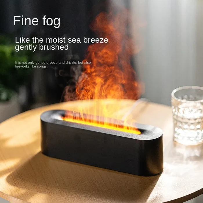 Breathe Bliss Fire Flame Plus Humidifier With 7 Color Led Mood Lighting And Air Purification For Home Office