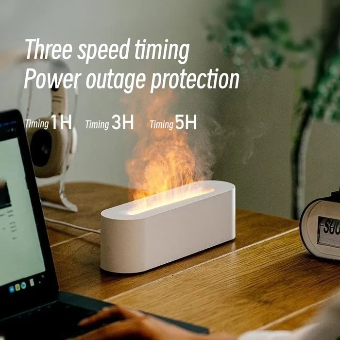 Breathe Bliss Fire Flame Plus Humidifier With 7 Color Led Mood Lighting And Air Purification For Home Office