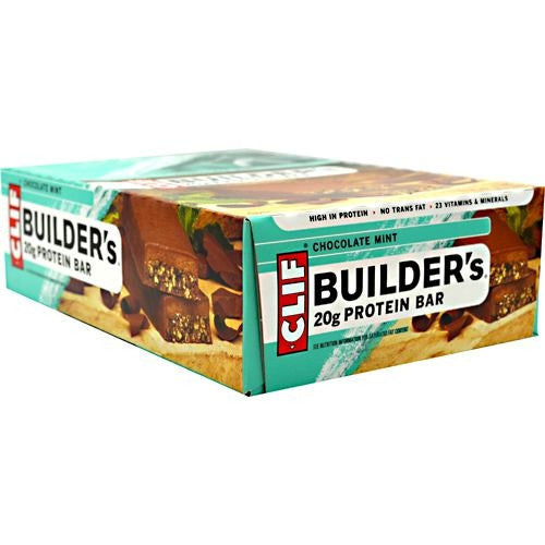 Clif Builders Cocoa Dipped Double Decker Crisp Bar - Chocolate Mint - 12 Bars - 722252600448