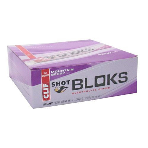 Clif Shot Bloks Electrolyte Chews - Mountain Berry - 18 ea - 722252380685