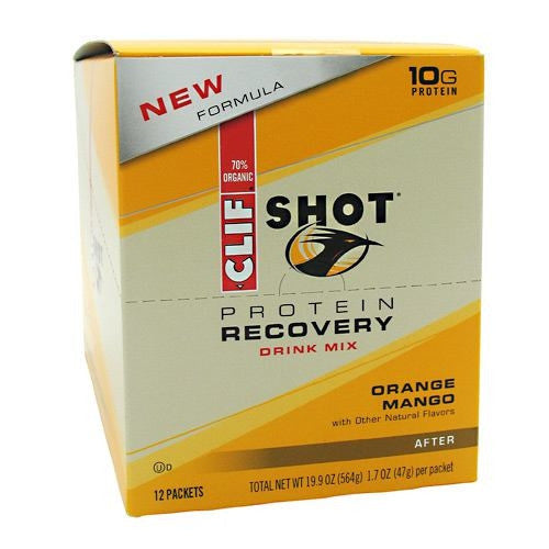 Clif Shot Protein Recovery Drink Mix - Orange Mango - 12 Packets - 722252325112