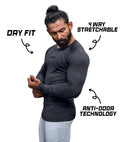 Compression GymX Full Sleeve Tee: Carbon Grey - Sale - GymX