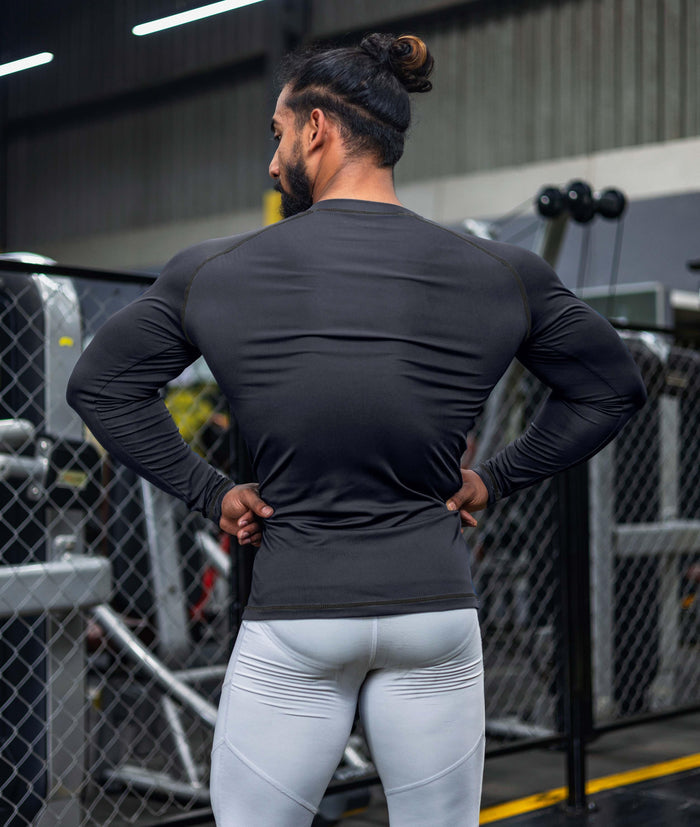 Compression GymX Full Sleeve Tee: Carbon Grey - Sale - GymX