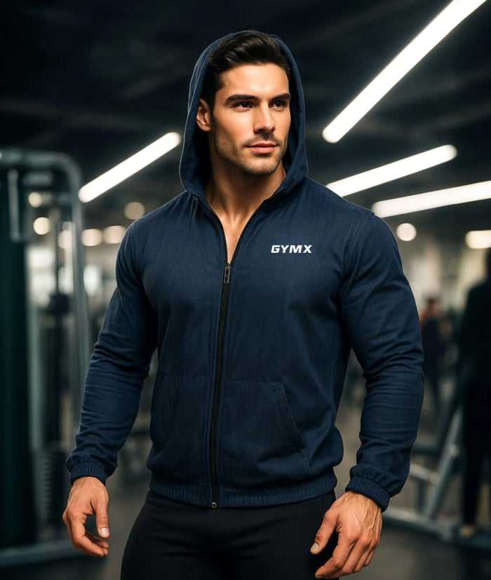 Deep Blue GymX Breeze Summer Windcheater Hoodie - Sale