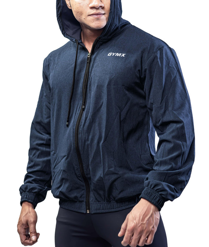 Deep Blue GymX Breeze Summer Windcheater Hoodie - Sale
