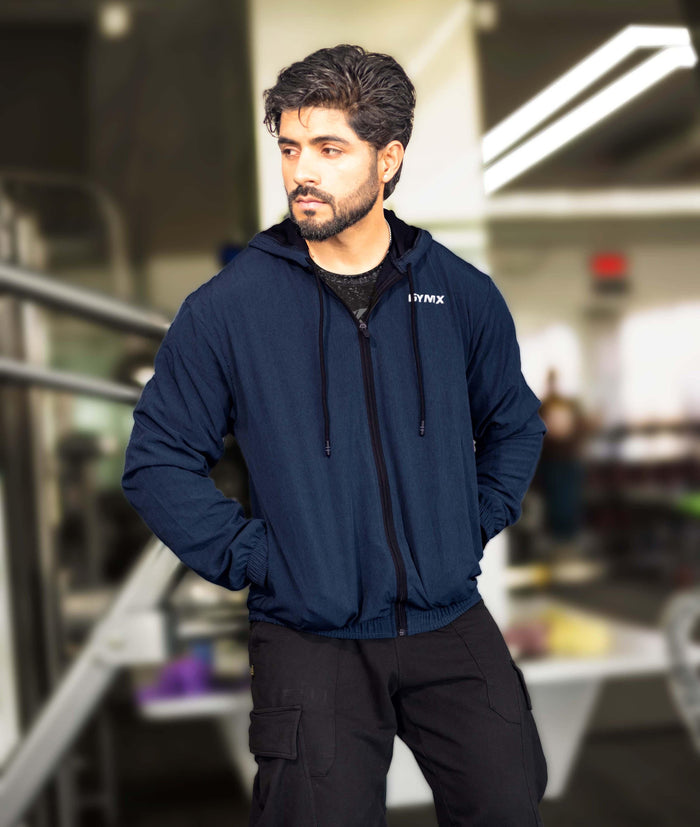 Deep Blue GymX Breeze Summer Windcheater Hoodie - Sale