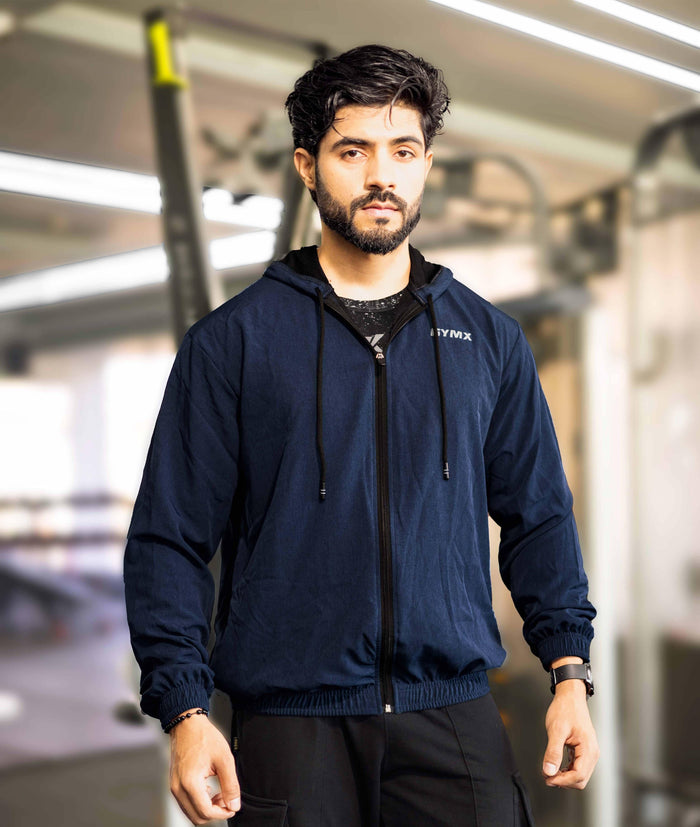 Deep Blue GymX Breeze Summer Windcheater Hoodie - Sale