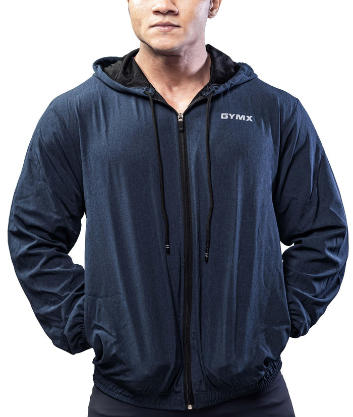Deep Blue GymX Breeze Summer Windcheater Hoodie - Sale