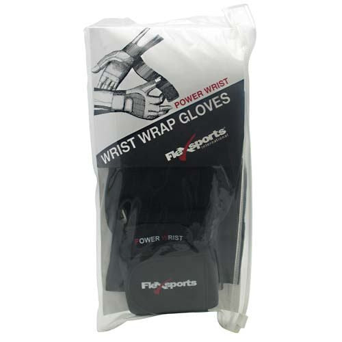 Flexsports International Power Wrist Sports Gloves Black/Black - Large -   - 718774346254