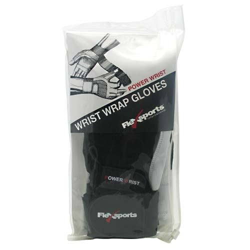 Flexsports International Power Wrist Sports Gloves Black/White - Large -   - 718774346353