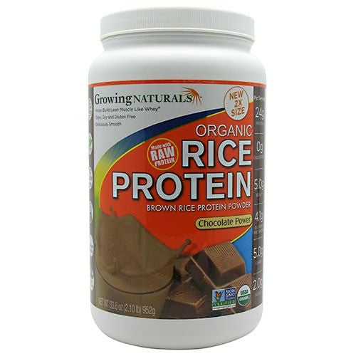 Growing Naturals Organic Rice Protein - Chocolate Power - 2 lb - 815211010003