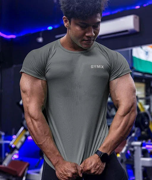 GymX Dot Mesh Tee: Grey - Sale
