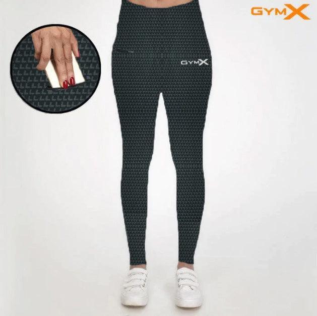 GymX Ladies Dark Grey Pattern Leggings - Sale - GymX