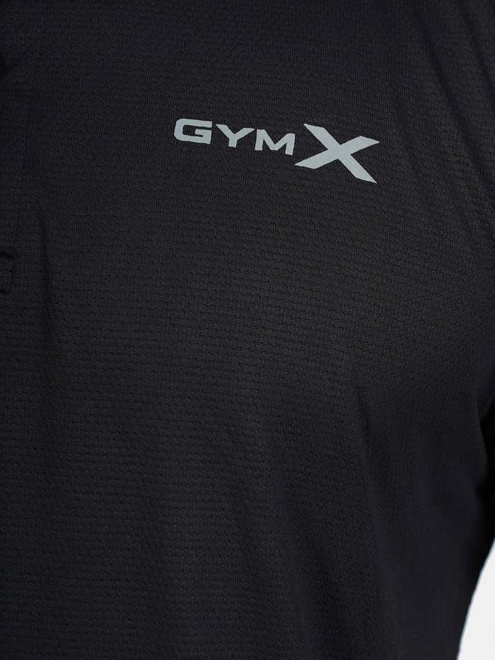 GymX Polo Tech Tee: Wicked Black - GymX