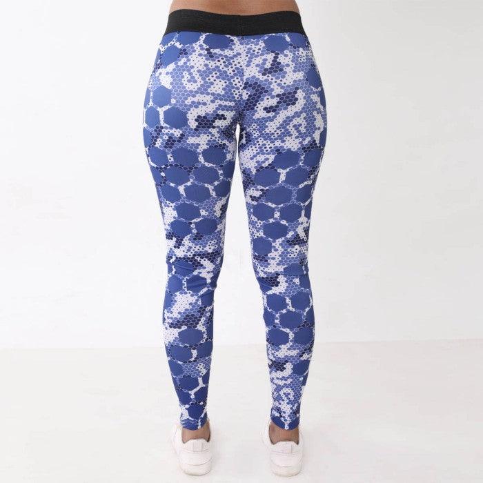 Honeycomb Blue Leggings: Tropical Series- Sale - GymX