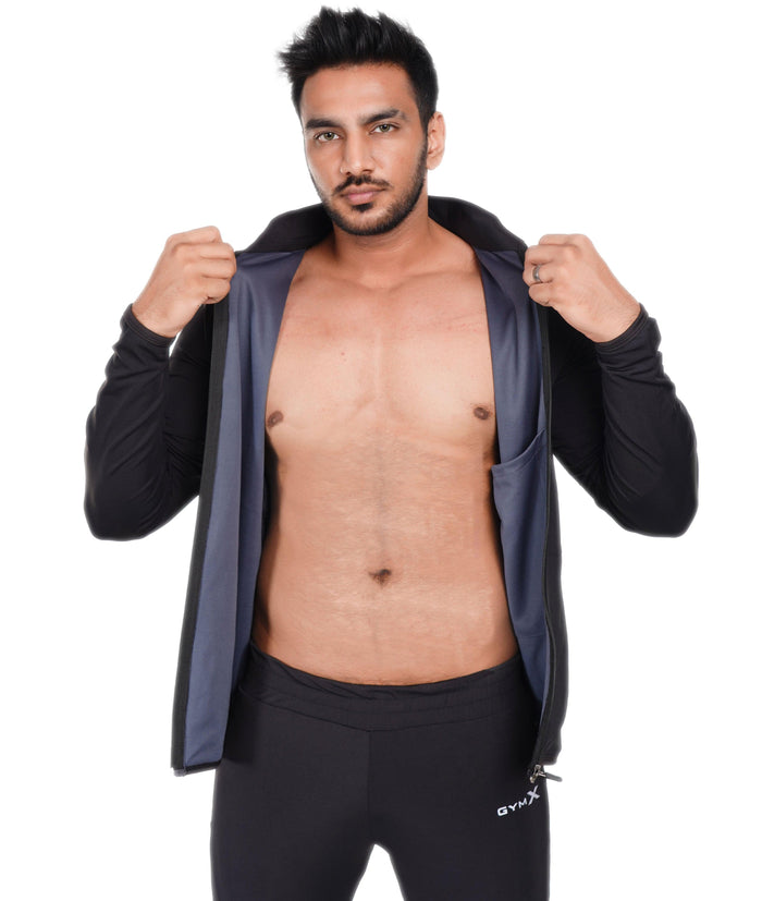 Jet Black GymX Windbreaker Summer Jacket (Dedicated Phone Pocket) - Sale - GymX