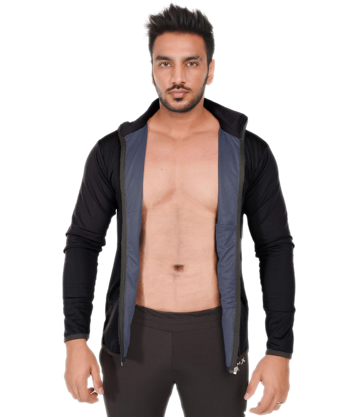 Jet Black GymX Windbreaker Summer Jacket (Dedicated Phone Pocket) - Sale - GymX