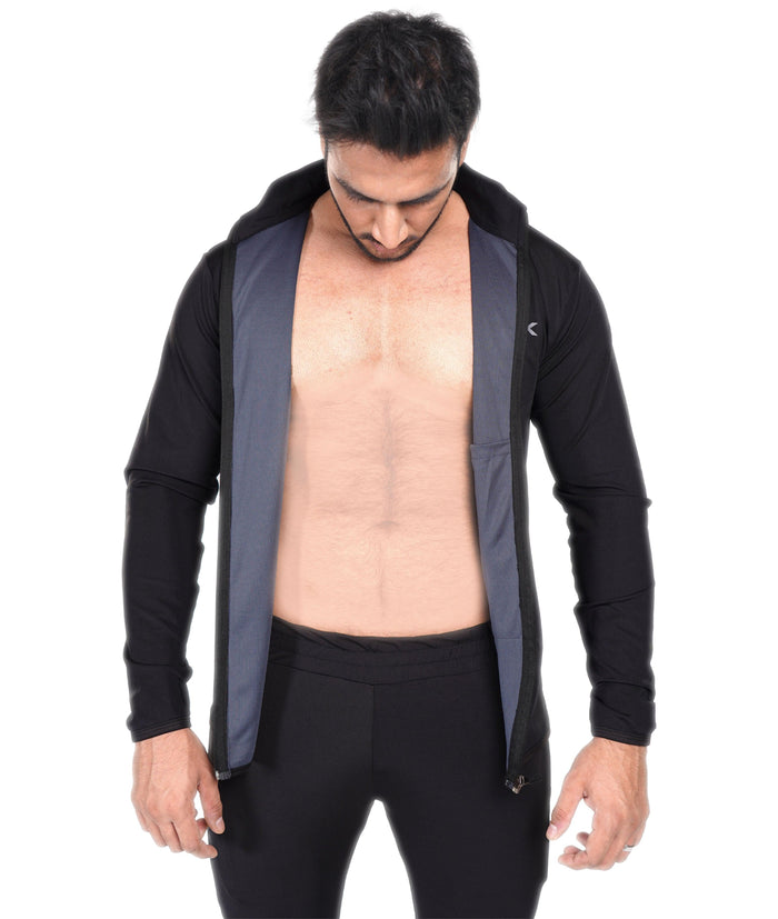 Jet Black GymX Windbreaker Summer Jacket (Dedicated Phone Pocket) - Sale - GymX