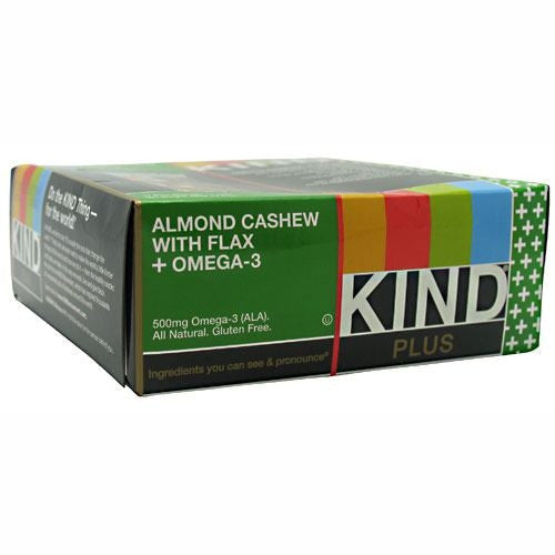 Kind Snacks Kind Plus - Almond & Cashew + Omega-3 - 12 Bars - 602652171161