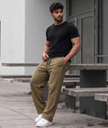Korean Oversized Pro Joggers- Khaki Brown