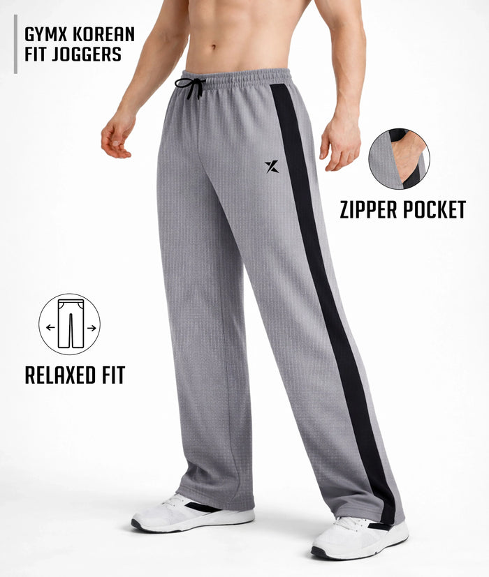 Korean Relaxed Fit GymX Joggers – Grey