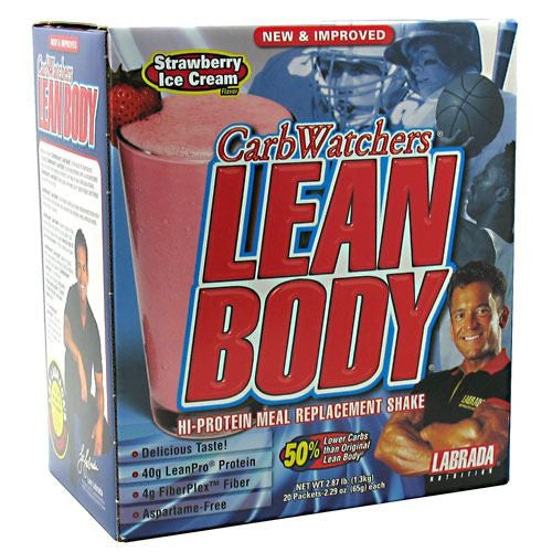 Labrada Nutrition Carb Watchers Lean Body - Strawberry Ice Cream - 20 Packets - 710779112421