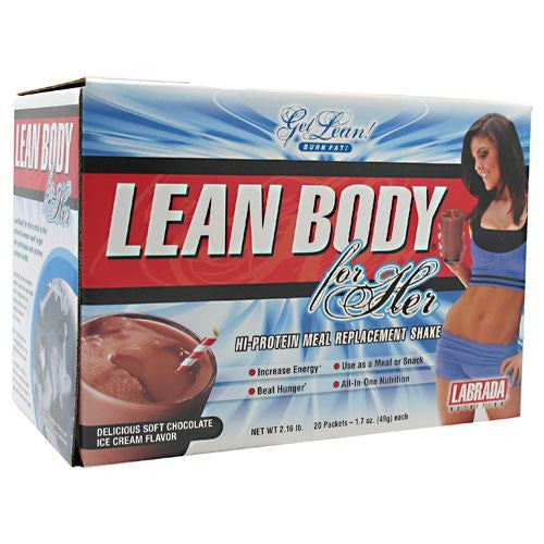 Labrada Nutrition Lean Body for Her - Delicious Soft Chocolate Ice Cream - 20 Packets - 710779112391