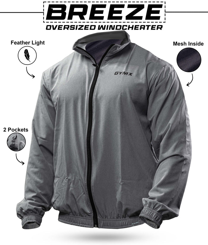 Lava Grey GymX Breeze Summer Windcheater - Sale