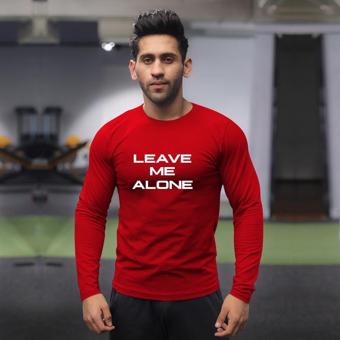 Leave Me Alone Blood Red Full Sleeve Tee- Sale - GymX