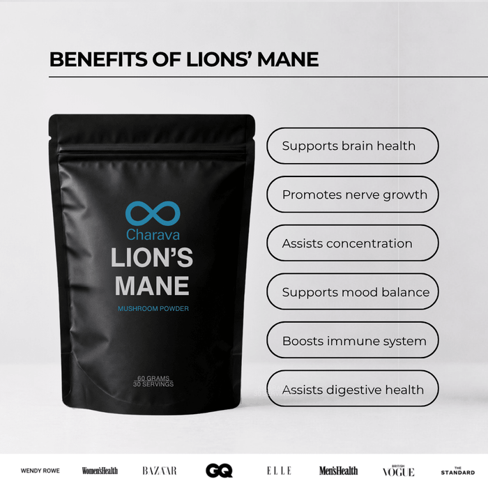 Lion's Mane Powder - 60 Grams - 30 Servings - Charava UK