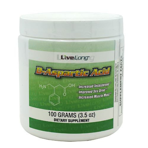 Live Long Nutrition D-Aspartic Acid - Unflavored - 100 g - 609613875137