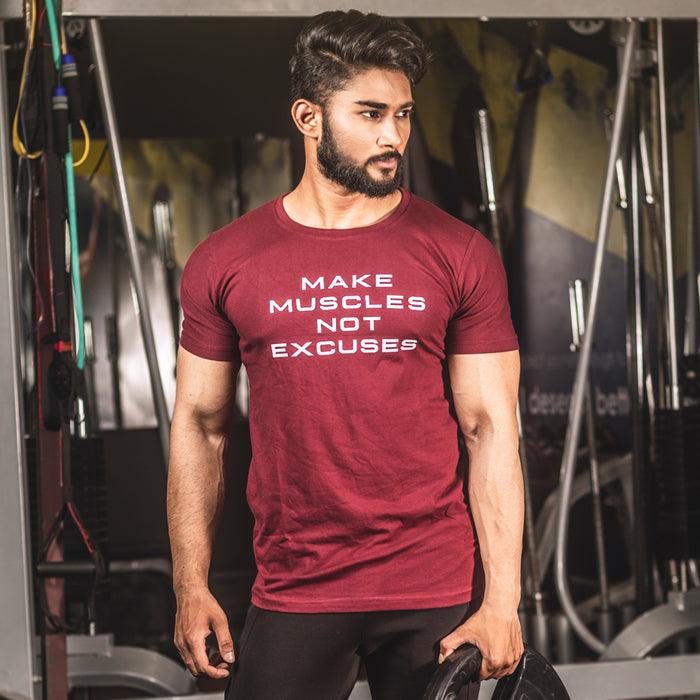Make Muscles Not Excuses Tee - Essential Series - Sale - GymX